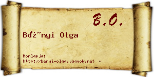 Bényi Olga névjegykártya