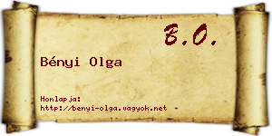 Bényi Olga névjegykártya