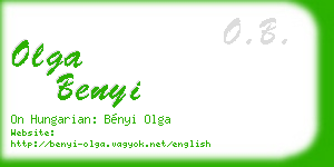 olga benyi business card
