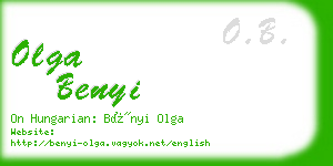 olga benyi business card